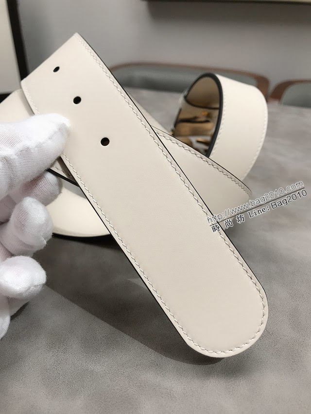 Gucci女士皮帶 古奇珍珠扣雙面牛皮腰帶  jjp1851